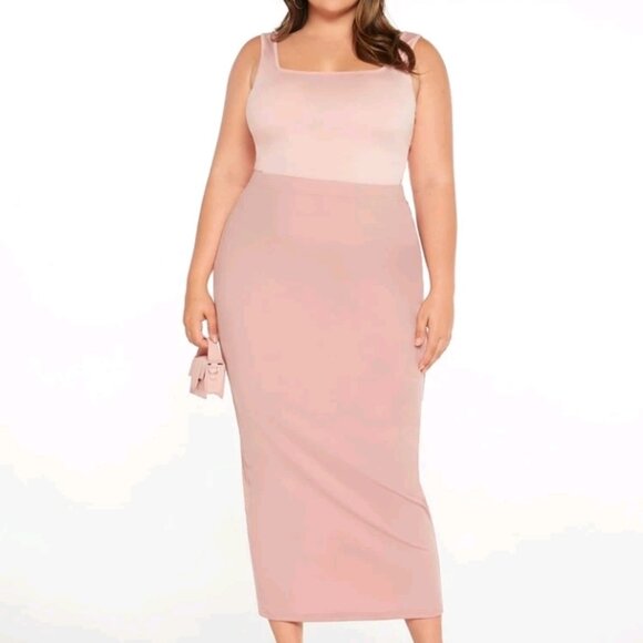 SHEIN BASICS Plus Slit Back Pencil Skirt - Picture 5 of 6